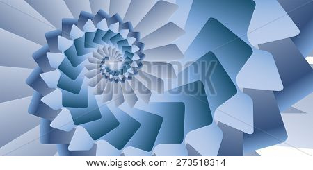 Twisted Clockwise Pattern Of Blue And Light Blue, Abstract Image