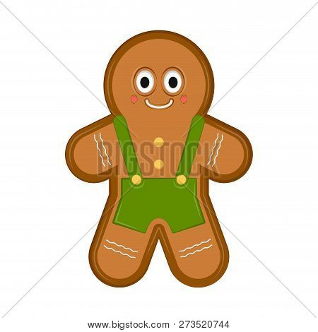 Isolated Happy Gingerman Cookie. Vector Illustration Design
