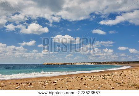 Cyprus - Mediterranean Sea Coast. Lara Beach In Paphos District.