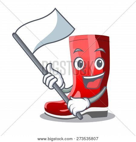 With Flag Muddy Farmer Boots Shape The Cartoon