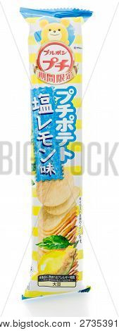 Winneconne, Wi - 10 December 2018: A Package Of Bourbon Petit Shio Lemon Chips On An Isolated Backgr