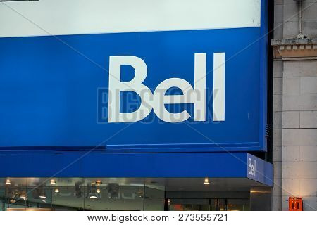 Montreal, Canada - October 4, 2018: Bell Canada Office And Sign. Bell Canada Is One Of The Largest C