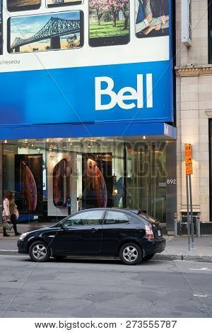 Montreal, Canada - October 4, 2018: Bell Canada Office And Sign. Bell Canada Is One Of The Largest C