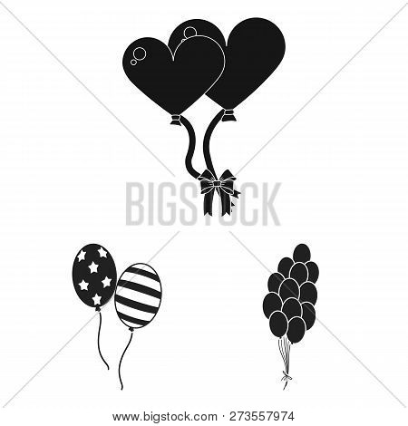Vector Illustration Of Happy And Fun Logo. Collection Of Happy And Balloon Stock Vector Illustration