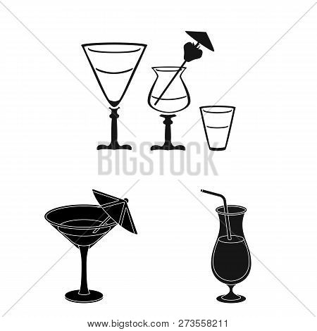 Vector Illustration Of Cocktail And Menu Icon. Collection Of Cocktail And Margarita Stock Symbol For