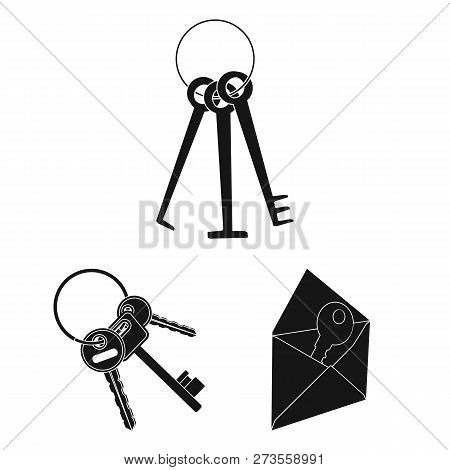 Vector Illustration Of Key  And Protection Logo. Set Of Key  And Security Vector Icon For Stock.