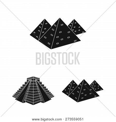Vector Illustration Of Pyramid And Egypt Icon. Set Of Pyramid And Egypt Stock Vector Illustration.