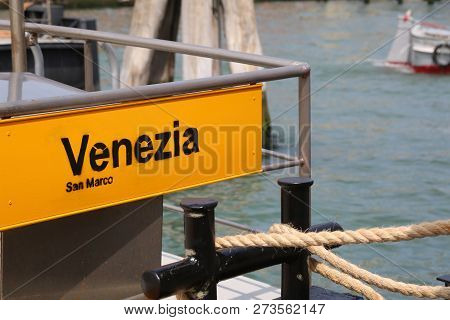 Boat Stop In Venice Italy The Place Where Vaporetto Stopping Near Saint Mark Square