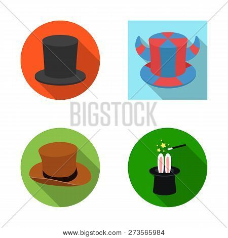 Isolated Object Of Hat And Derby Symbol. Set Of Hat And Bonnet Stock Vector Illustration.