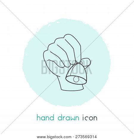 Hand Bell Icon Line Element. Vector Illustration Of Hand Bell Icon Line Isolated On Clean Background