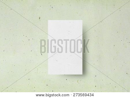 Business Card Mock-up Template Japanese Green Textured Paper Background