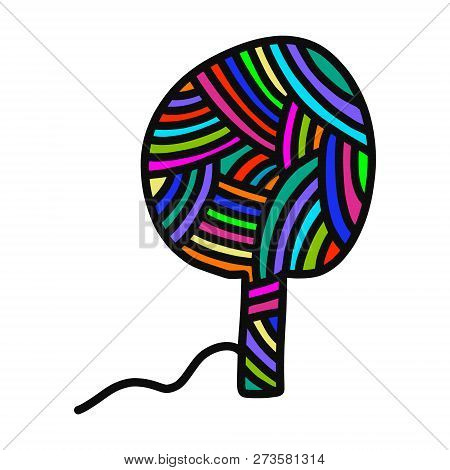 Knitted Tree Yarn Wool Hand Drawn Illustration For Prints Posters T Shirts Background Knitting Cours