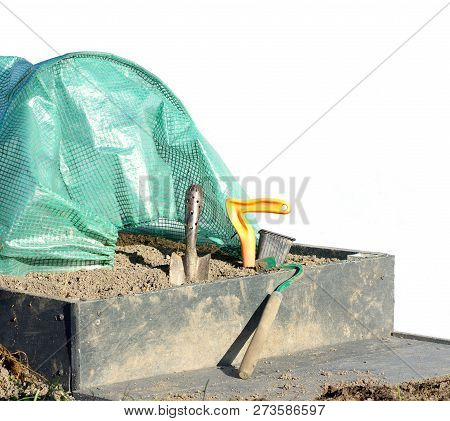 Spade Raised Garden Bed And Polytunnels Gardening Theme Tools
