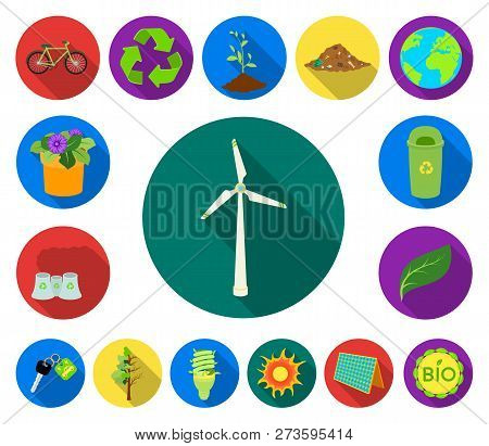 Bio And Ecology Flat Icons In Set Collection For Design. An Ecologically Pure Product Vector Symbol 