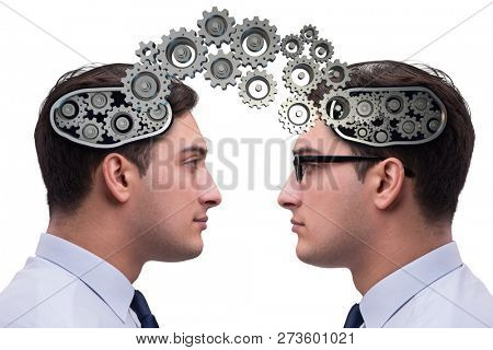 Cognitive computing concept as future technology with businessma