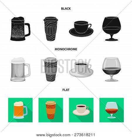 Vector Design Of Drink And Bar Icon. Set Of Drink And Party Vector Icon For Stock.