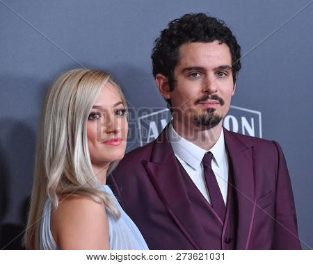 LOS ANGELES - NOV 04:  Damien Chazelle and Olivia Hamilton arrives for the 2018 Hollywood Film Awards on November 4, 2018 in Beverly Hills, CA
