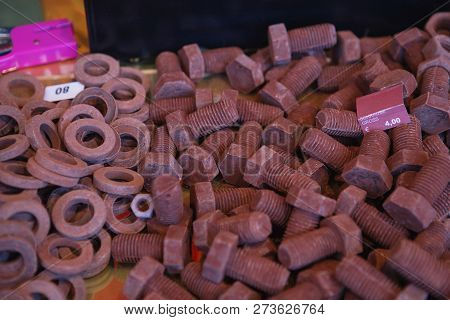 Close Up Of Christmas Market Stall In Vienna, Austria.