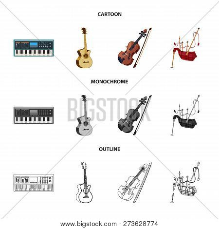 Vector Design Of Music And Tune Symbol. Collection Of Music And Tool Stock Vector Illustration.