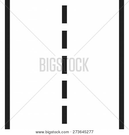 Straight Road With White Markings Vector Illustration. Highway R