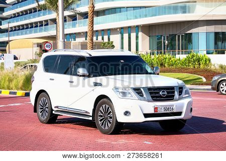 Dubai, Uae - November 15, 2018: Off-road Car Nissan Patrol In The City Street.