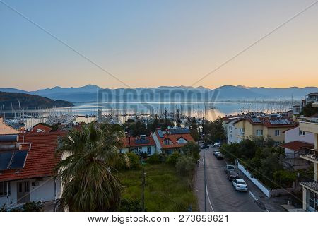 Beautiful Bay And Port Of Fethiye During Sunset, Turkey