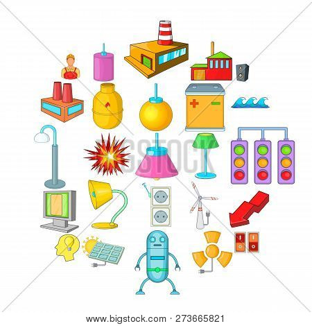 Luminary Icons Set. Cartoon Set Of 25 Luminary Icons For Web Isolated On White Background