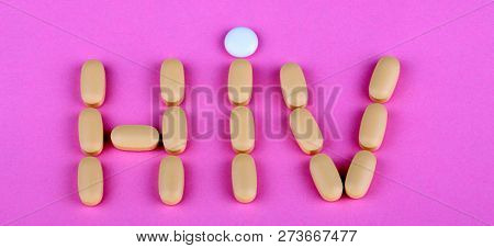 Hiv Therapy Efavirenz On Pink Background At Dry Sunny Summer Day