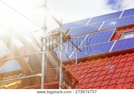 Roof With Solar Panels Energie Conzept And Monye Safe.