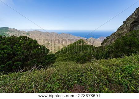 View Of The Macizo De Anaga Mountain Range. Tenerife. Canary Islands. Spain.