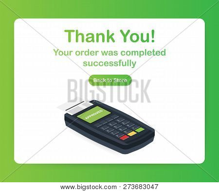 Payment Approved Credit Card Icon. Flat Illustration Of Payment Approved Credit Card Vector Icon For