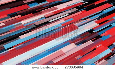 Abstract Stripes In Space - Abstraction Of Data Communication, Computer Generated Background, 3d Ren