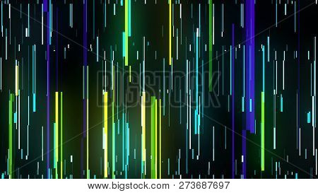 Bright Neon Lines Loop, Modern Neon Technology, Immitation Of Movement On Night Road, 3d Computer Ge