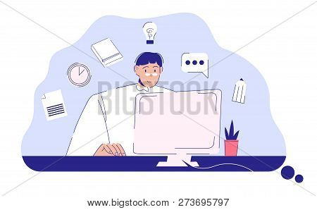 Boy Is Exploring The Capabilities Of His Computer
