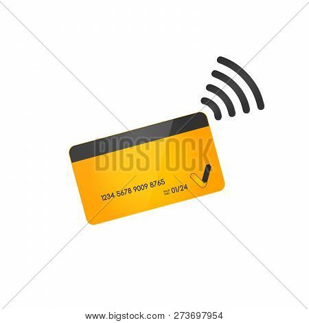 Nfc Payment. Pos Terminal Confirms Contactless Payment From Credit Card. Near Field Communication Co