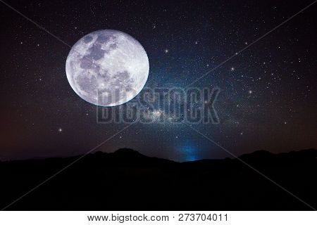 Full Moon Or Super Moon / The Moon Is The Fifth-largest Natural Satellite In The Solar System, And T