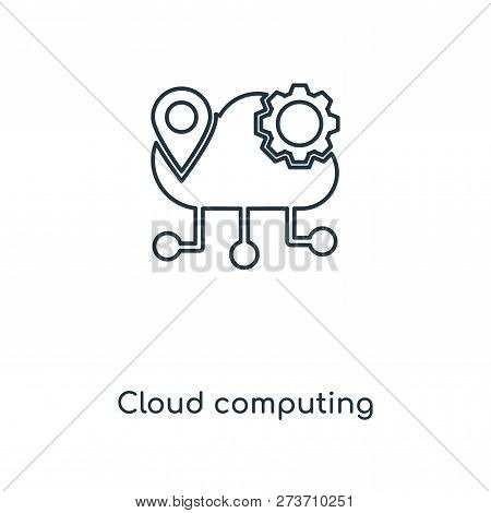Cloud Computing Icon In Trendy Design Style. Cloud Computing Icon Isolated On White Background. Clou