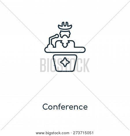Conference Icon In Trendy Design Style. Conference Icon Isolated On White Background. Conference Vec
