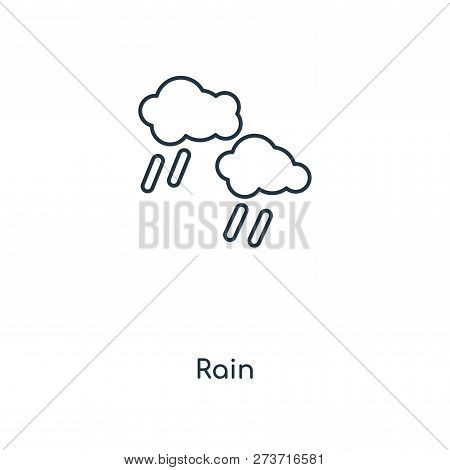 Rain Icon In Trendy Design Style. Rain Icon Isolated On White Background. Rain Vector Icon Simple An