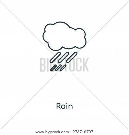 Rain Icon In Trendy Design Style. Rain Icon Isolated On White Background. Rain Vector Icon Simple An