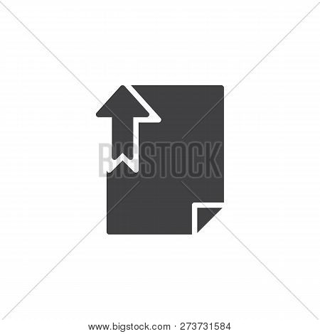 File Upload Vector Icon. Filled Flat Sign For Mobile Concept And Web Design. Document File With Arro
