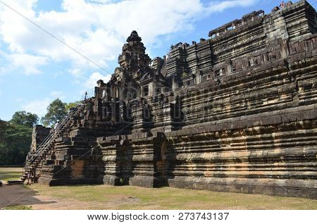 Bapuon Temple In The Ancient Temple Complex Of Angkor, Cambodia. Side View