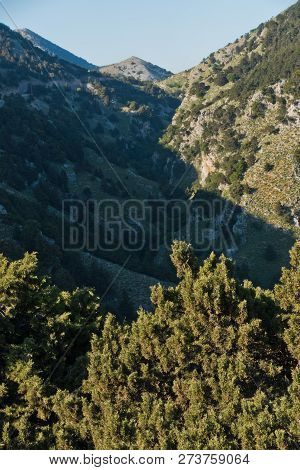 Imbros Gorge From A High Viewpoint, Island Of Crete, Greece
