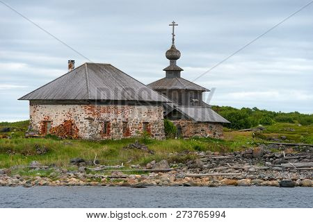 Andreevskiy Skit Of The Solovetsky Monastery On The Bolshoi Zayatsky Island At Sunset. Solovetsky Ar