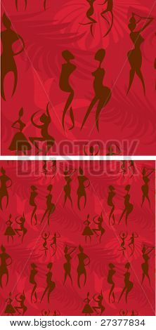 Padrão sem emenda étnico - fundo com figuras africanas & ornamentos