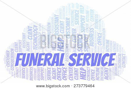 Funeral Service Word Cloud. Wordcloud Made With Text Only.