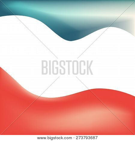 Vibrant Gradient Mesh Vector Background. Blue And Red Waves With An Empty Space Between.