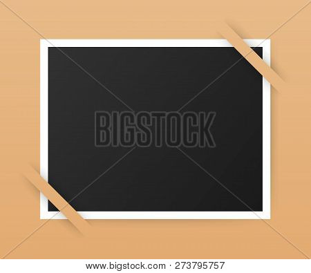 Photo Frame Mockup Design. Realistic Photograph With Blank Space For Your Image.  Vector Stock Illus