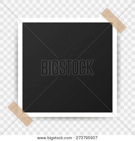Photo Frame Mockup Design. Realistic Photograph With Blank Space For Your Image.  Vector Stock Illus