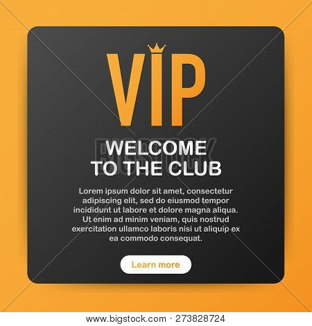 Vip Club Party Premium Invitation Card Poster Flyer. Black And Golden Design Template. Vector Stock 